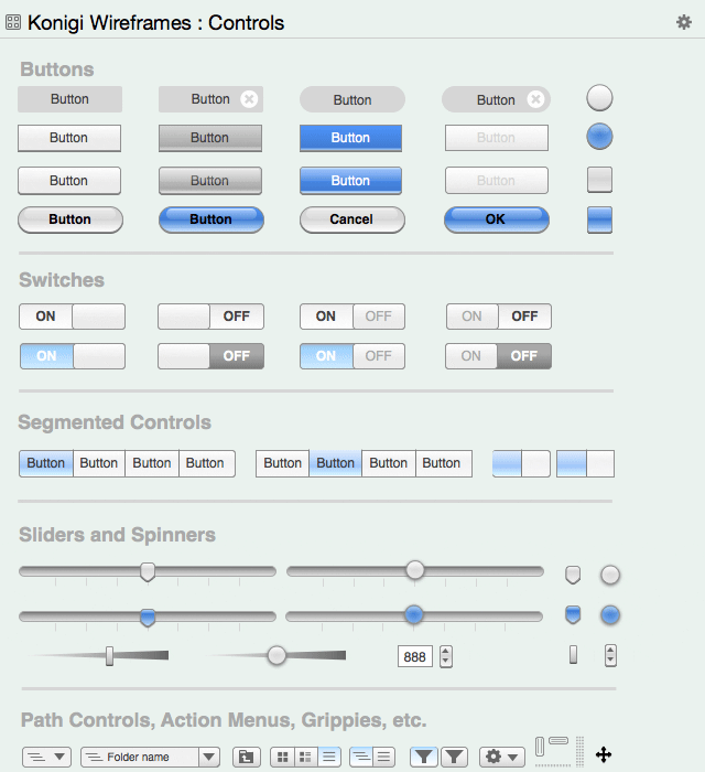 Konigi wireframe stencils for Omnigraffle