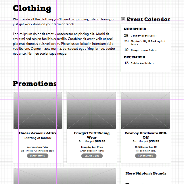 Defining margins and columns with guides in OmniGraffle.