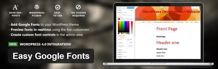 easy google fonts wordpress