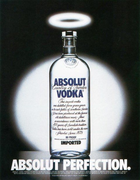 Absolut vodka made their simply shaped bottle the hero of all of their ads