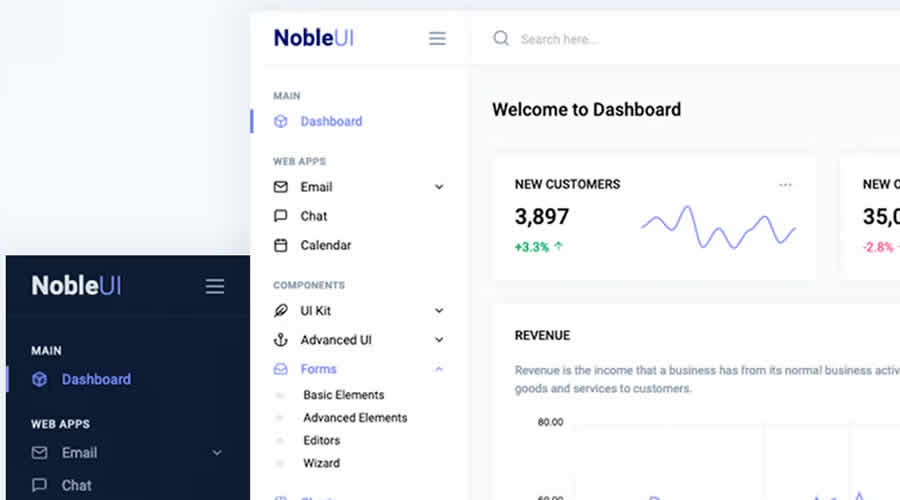 NobleUI Admin Template Dashboard Admin UI UX Web Design Inspiration Idea