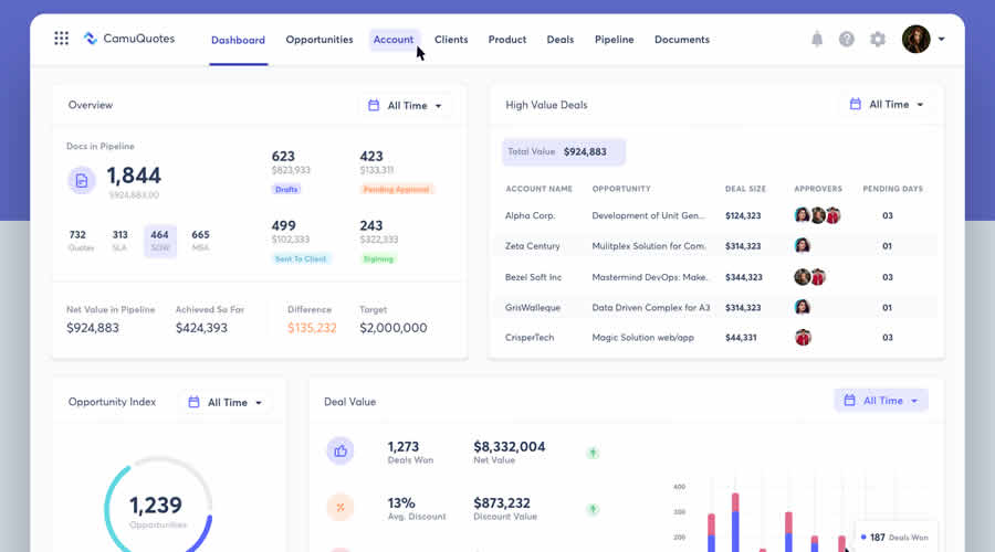 Quoting Software Dashboard Admin UI UX Web Design Inspiration Idea