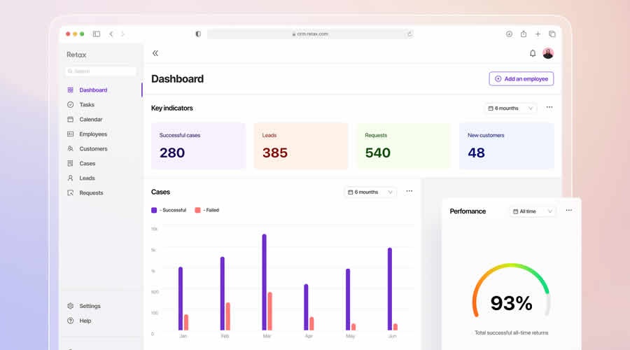 Retax RM System Dashboard Admin UI UX Web Design Inspiration Idea