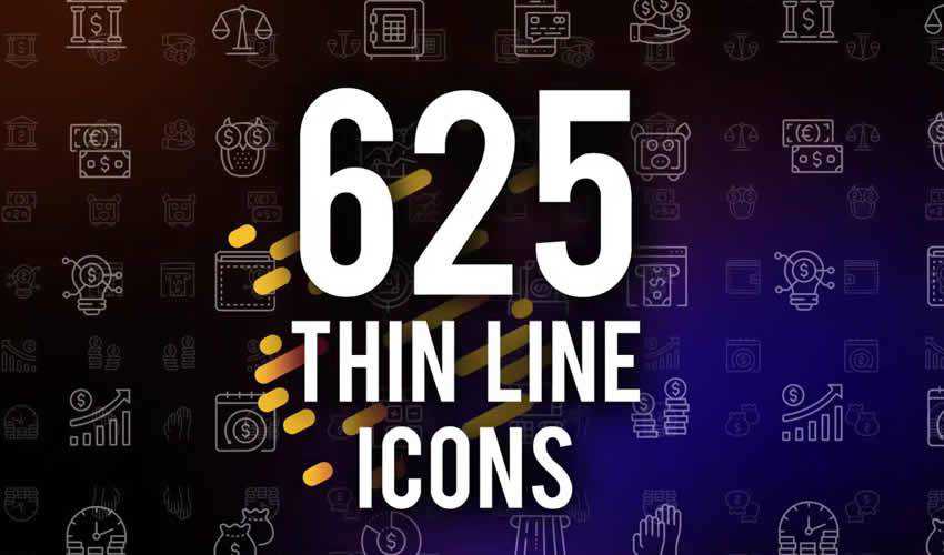  Thin Line ae adobe after effects template motion design project files video movie icon animation type