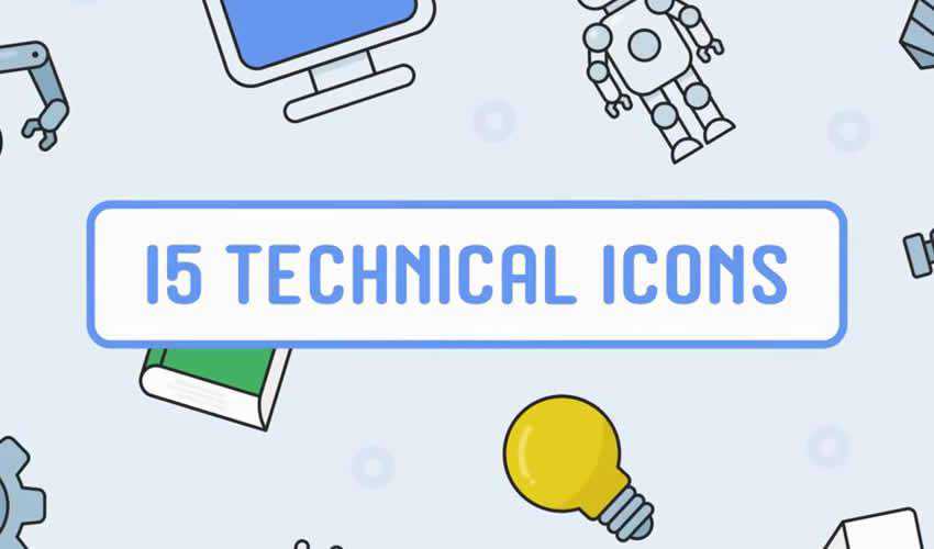 Animated Technical ae adobe after effects template motion design project files video movie icon animation type free