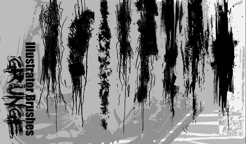 Grunge adobe illustrator brush brushes abr pack set free