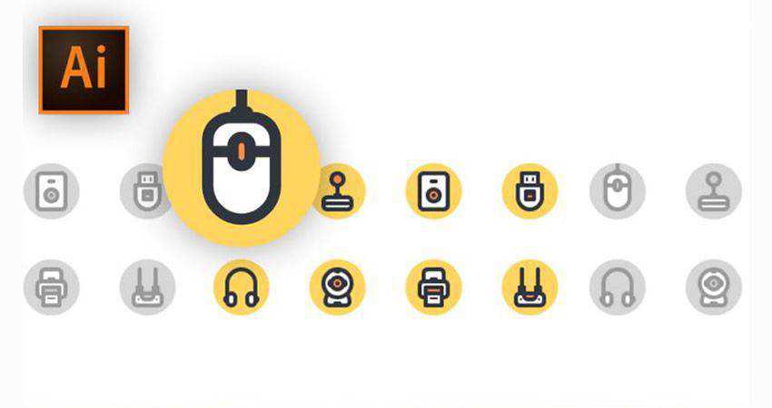 How to Create a Computer Peripheral Icon Set adobe illustrator tutorial