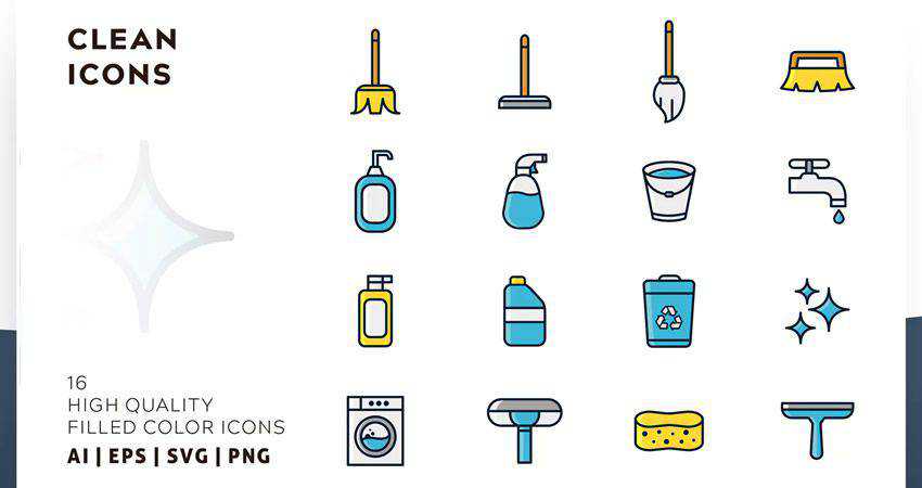 Clean Filled Color Icon Set adobe illustrator tutorial