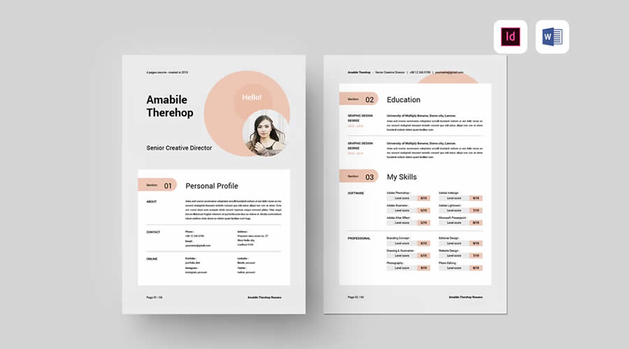 Modern Professional InDesign Resume Template