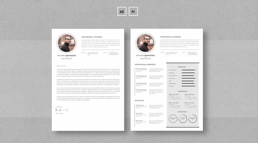 Minimalist InDesign Resume Layout Template