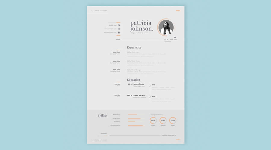 Clean Elegant Free Resume InDesign Layout