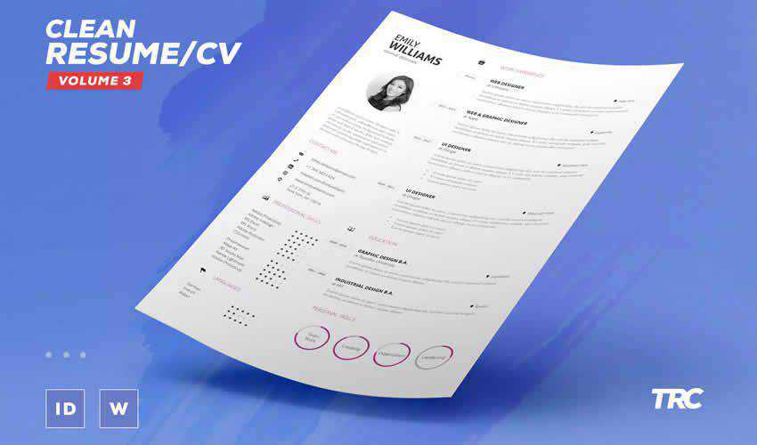  resume cv adobe indesign template volume 3