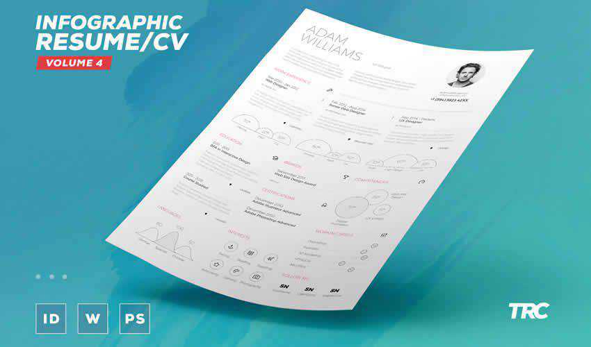 Infographic volume 4 resume cv adobe indesign template free volume 4