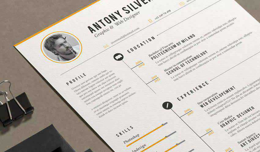  resume cv adobe indesign template vintage