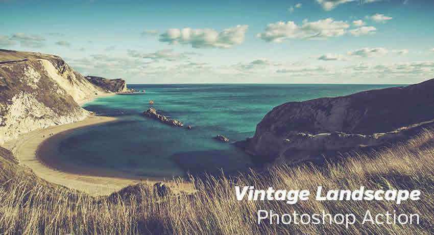 Landscape vintage retro effects free photoshop actions