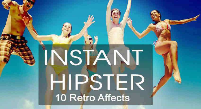 Instant Hipster vintage retro effects photo free photoshop actions