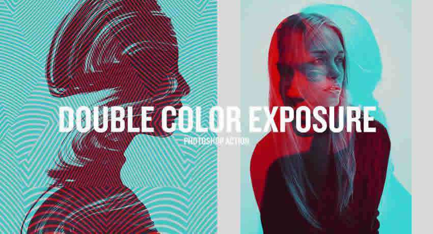 Double Color Exposure effects free photoshop actions