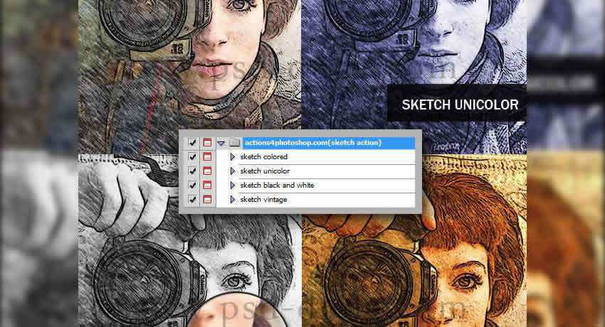 sketch effects photo free photoshop actions