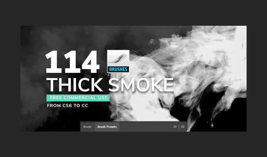  Thick Photoshop Smoke adobe ps brush brushes abr pack set free