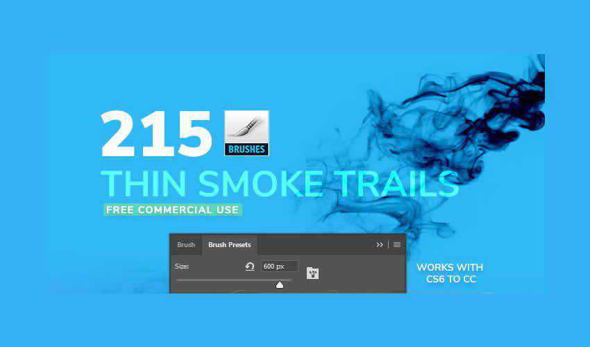 Thin Smoke adobe photoshop ps brush brushes abr pack set free