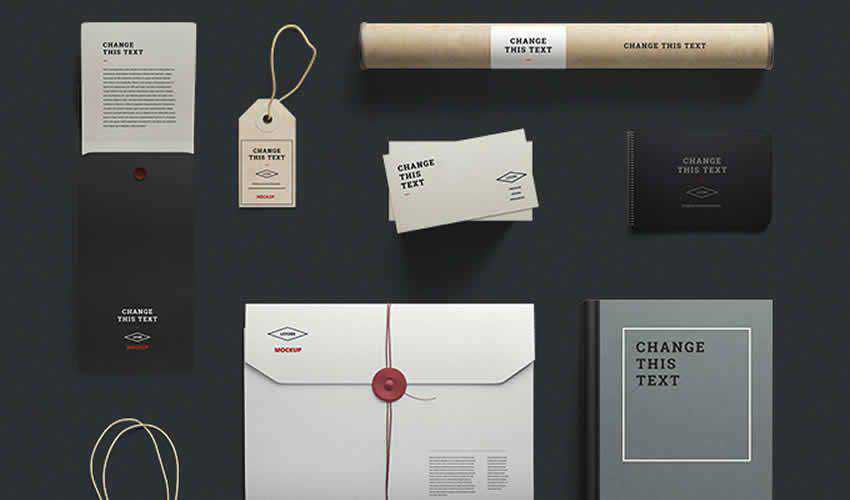 Free Stationery adobe photoshop scene creator mockup template psd