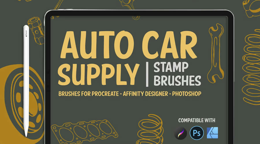 Auto Car Supply Stamp Affinity Designer Free Brush Set