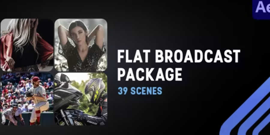  Flat Design Broadcast Package Template After Effects Video Production