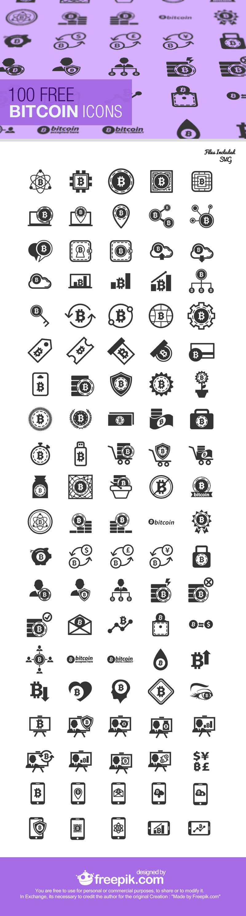 Free Bitcoin Icon Set svg jpg formats Preview