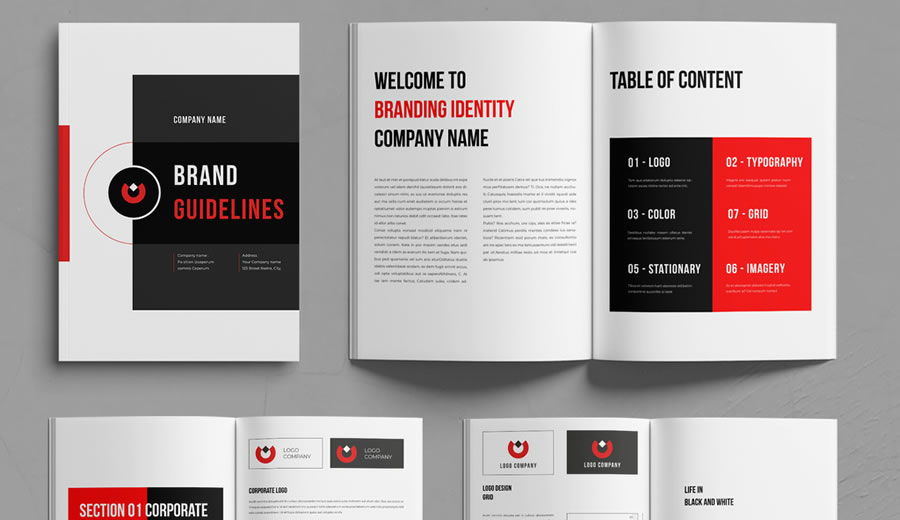 Corporate Brand Guideline Brochure Free Layout for InDesign