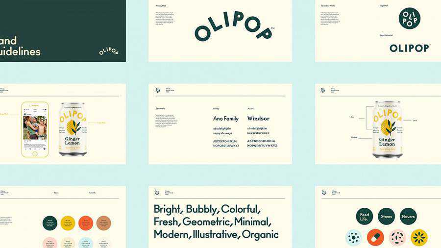 Olipop Sparkling Tonics brand identity design inspiration logo