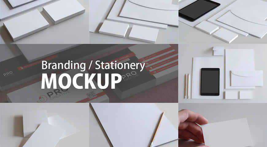 Multiple Blank Branding Stationery Photoshop PSD Mockup Template