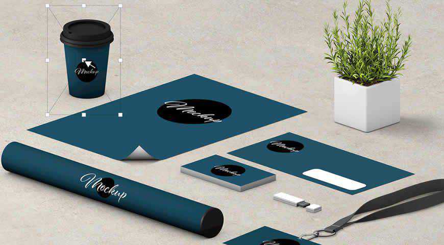 Stationery Set Scene Creator Photoshop PSD Mockup Template