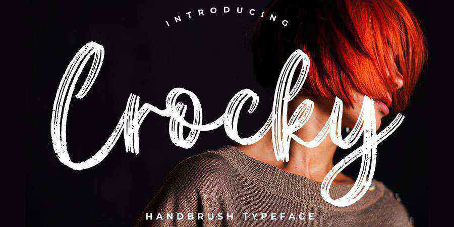 Crocky free font brush hand-written hand-painted