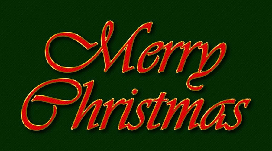 Christmas Red & Gold Text Effect