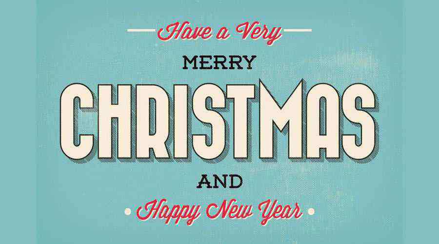 Merry Christmas Typographic Christmas Greeting Illustration free holidays