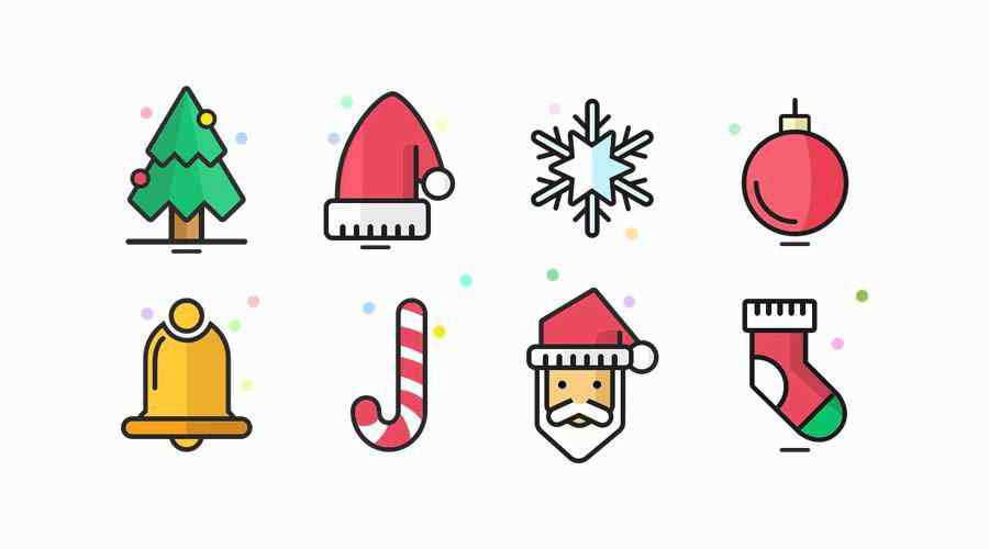 8 Christmas Icons free holidays