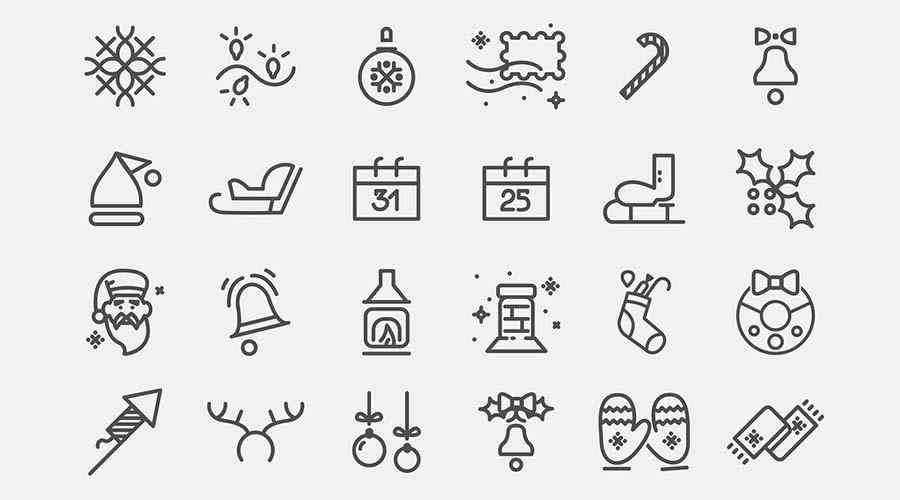 78 Christmas Icons free holidays