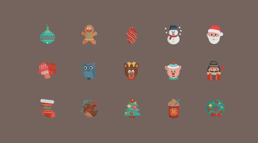 16 Vector Christmas Icons free holidays