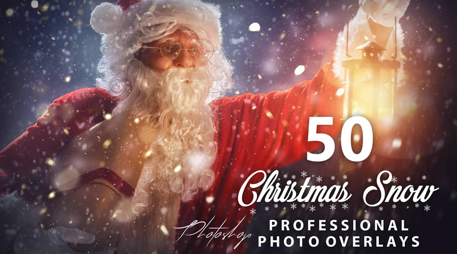 50 Christmas Snow Photo Overlays