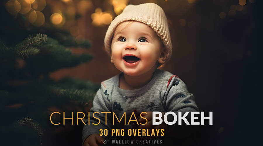 30 Christmas Bokeh Overlays