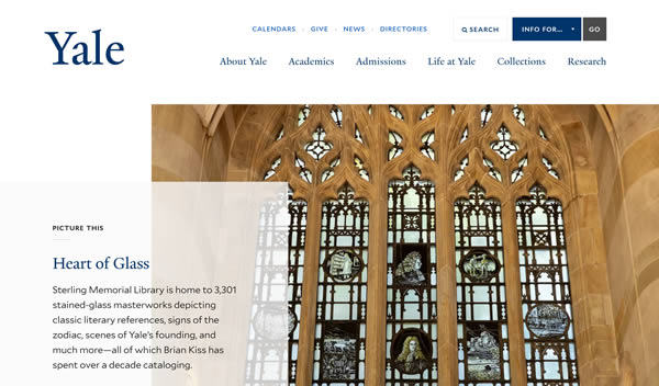 Yale University Clean Web Design Inspiration Ideas