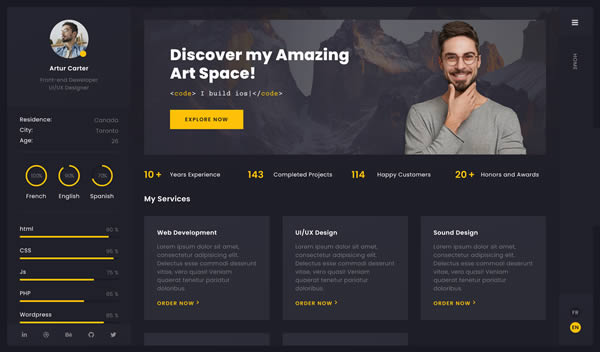 Arter Portfolio Template Clean Web Design Inspiration Ideas