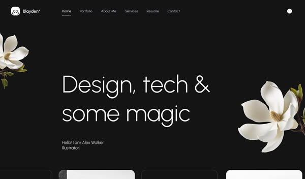 Blayden Portfolio Template Clean Web Design Inspiration Ideas