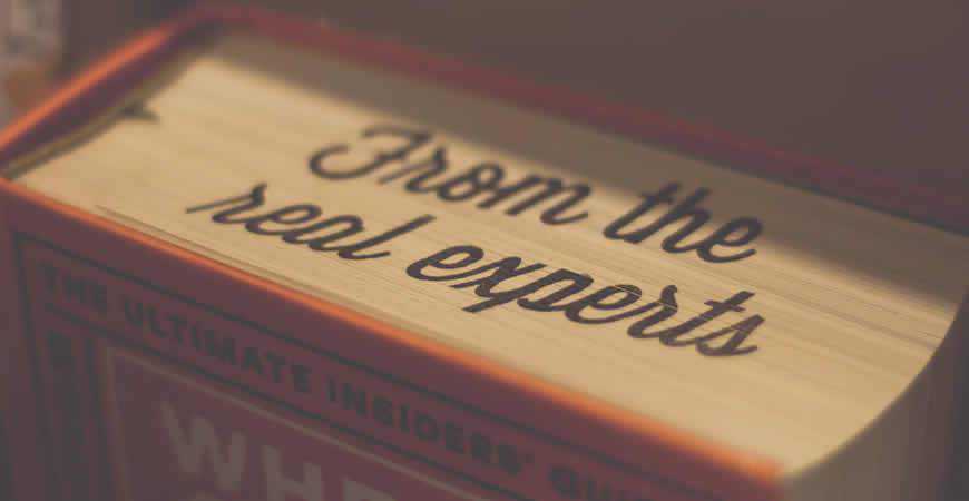 real experts book typography quote