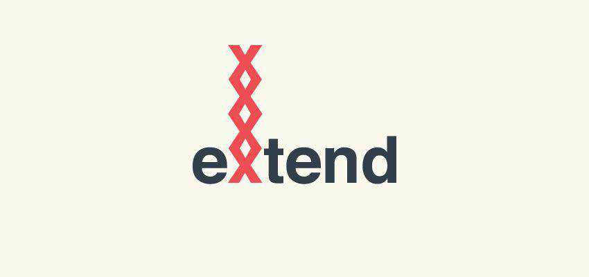 Extend Logotype clever typography in logo design