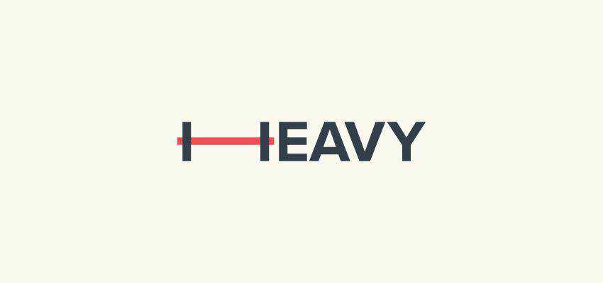 Heavy Logotype clever typography in logo design