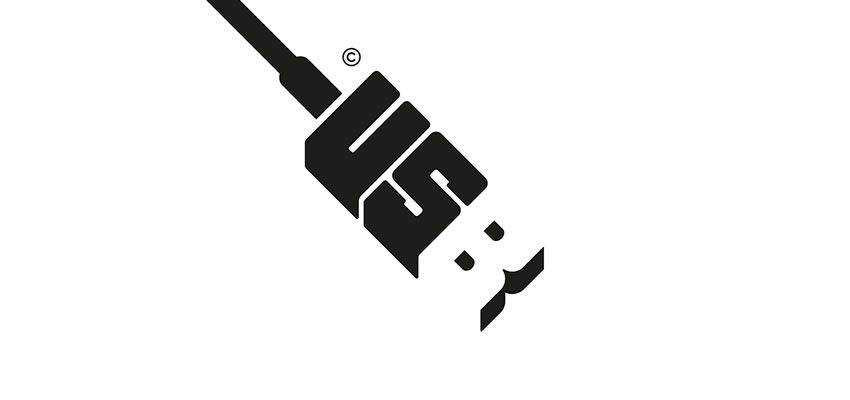 usb clever typography in logo design