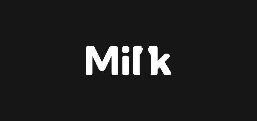 milk clever typography in logo design