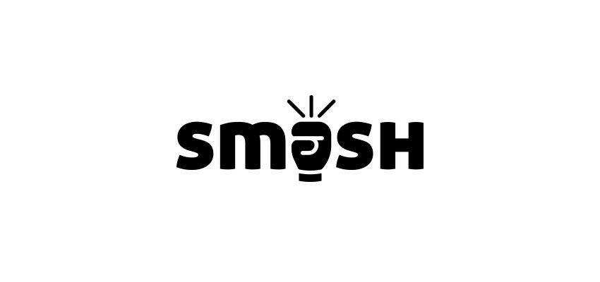 Smash Logo clever typography in logo design