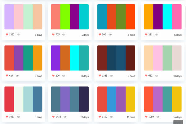 ColorDrop Curated Color Palettes online web tool for designers